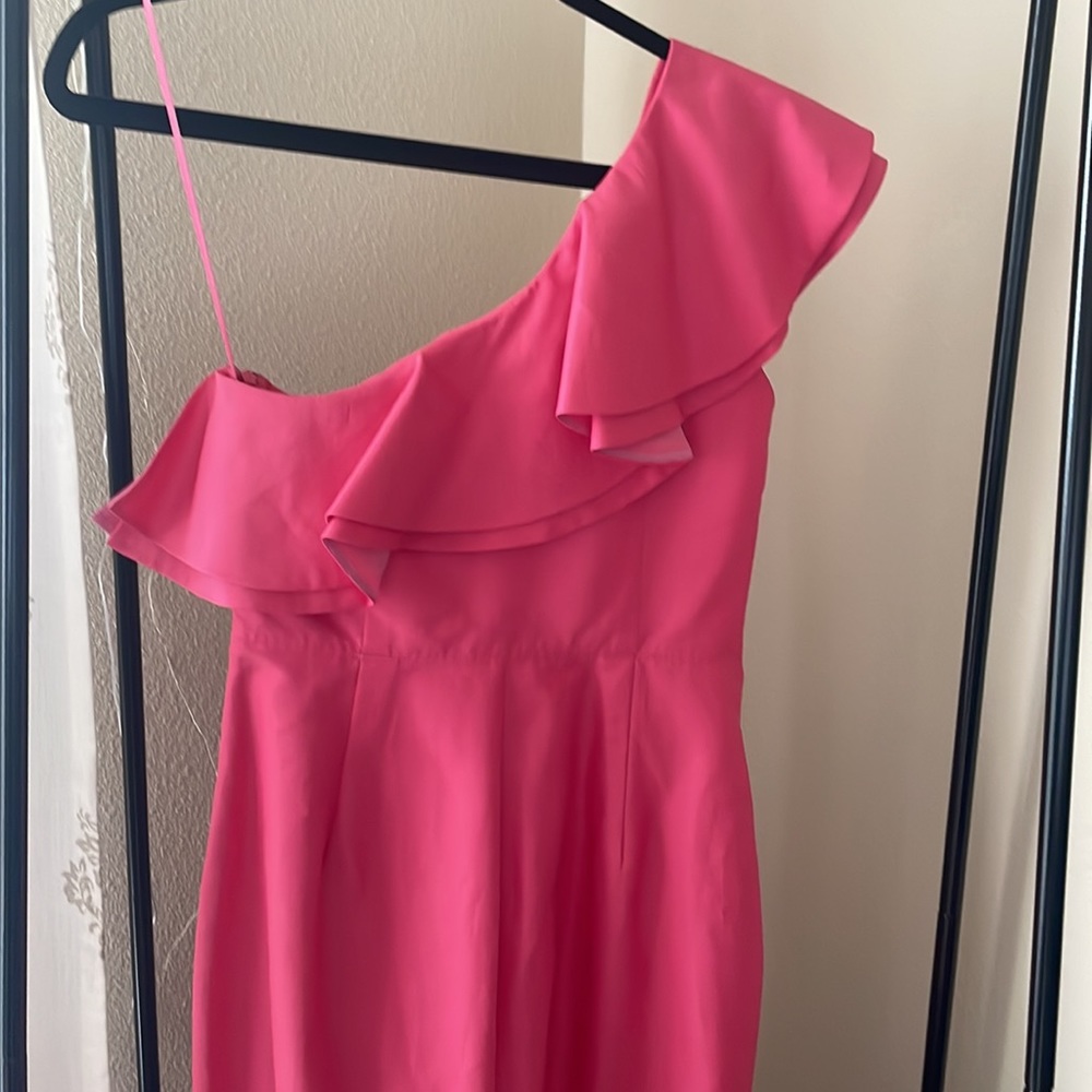 NWT J.Crew One Shoulder Ruffle Dress - Picture 4 of 6